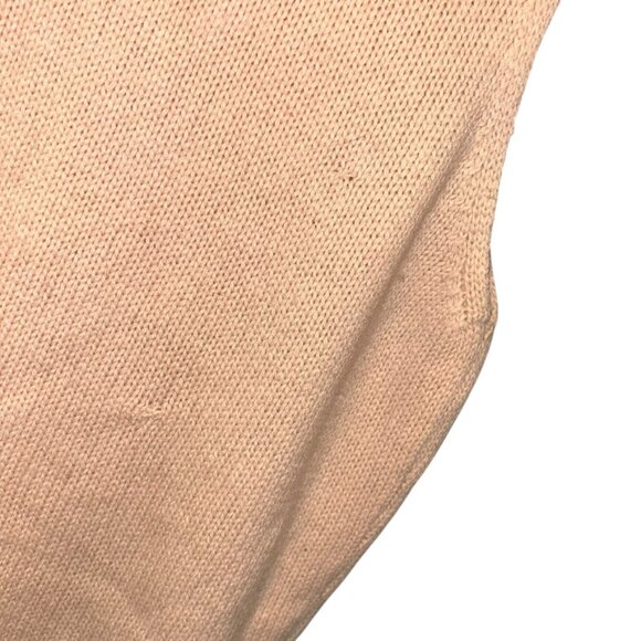 white + warren peach light luxe CASHMERE sleeveless turtleneck sweater M - Picture 5 of 5